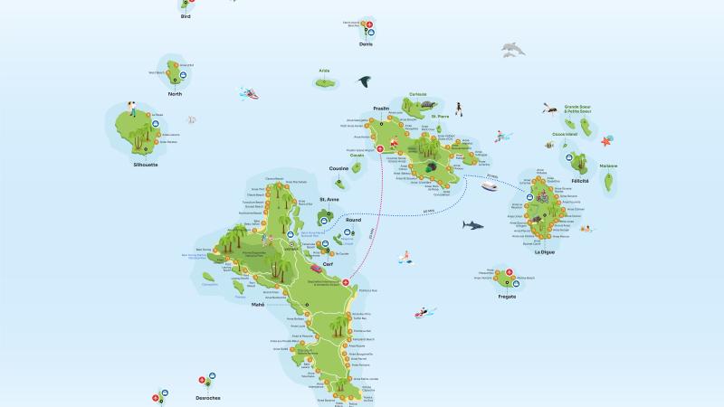 Detaillierte Karte & Lage der Seychellen | Seychellen Reiseführer