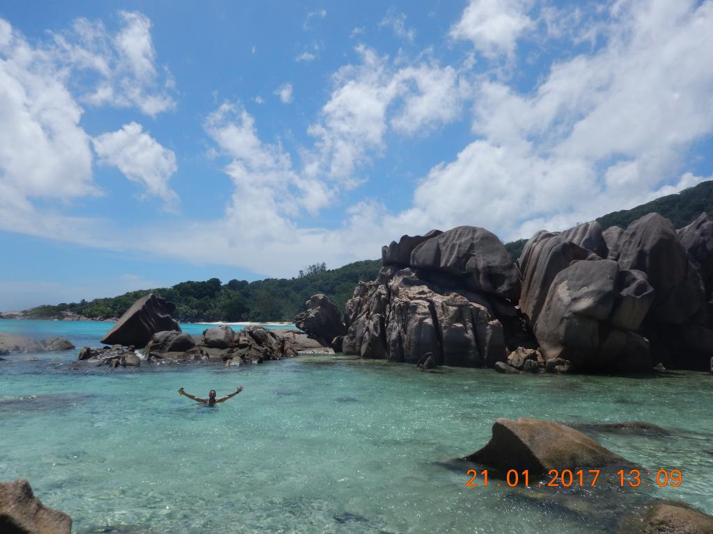 Pools am Ende von Anse Coco