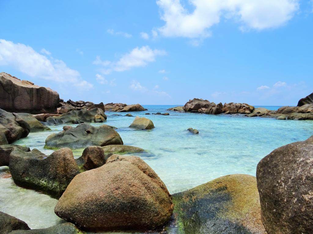 Natürliche Pools am Anse Coco, La Digue