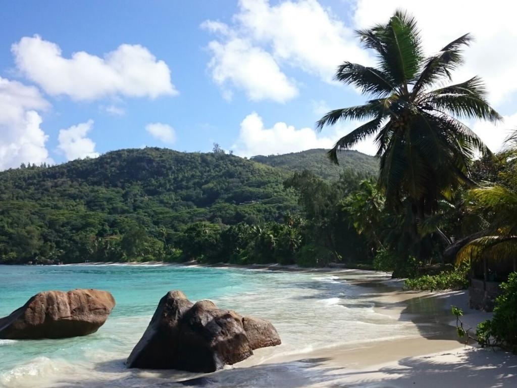 Am Strand Anse Takamaka