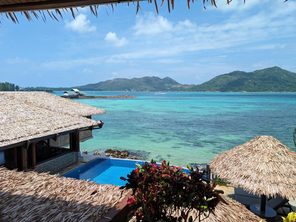 Aussicht vom Hotel auf Praslin