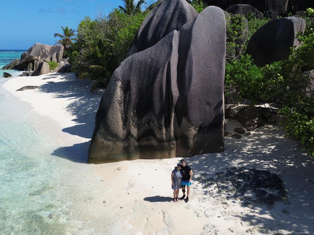 Wir an der Anse Source d'Argent, La Digue