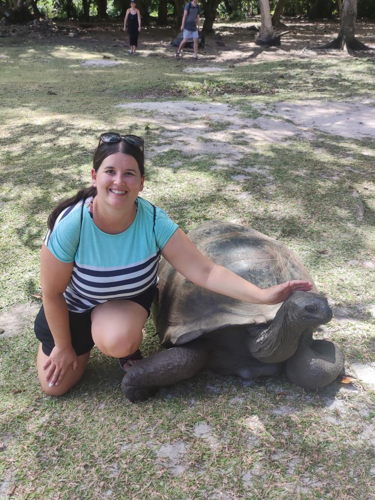 Riesenschildkröte auf Curieuse