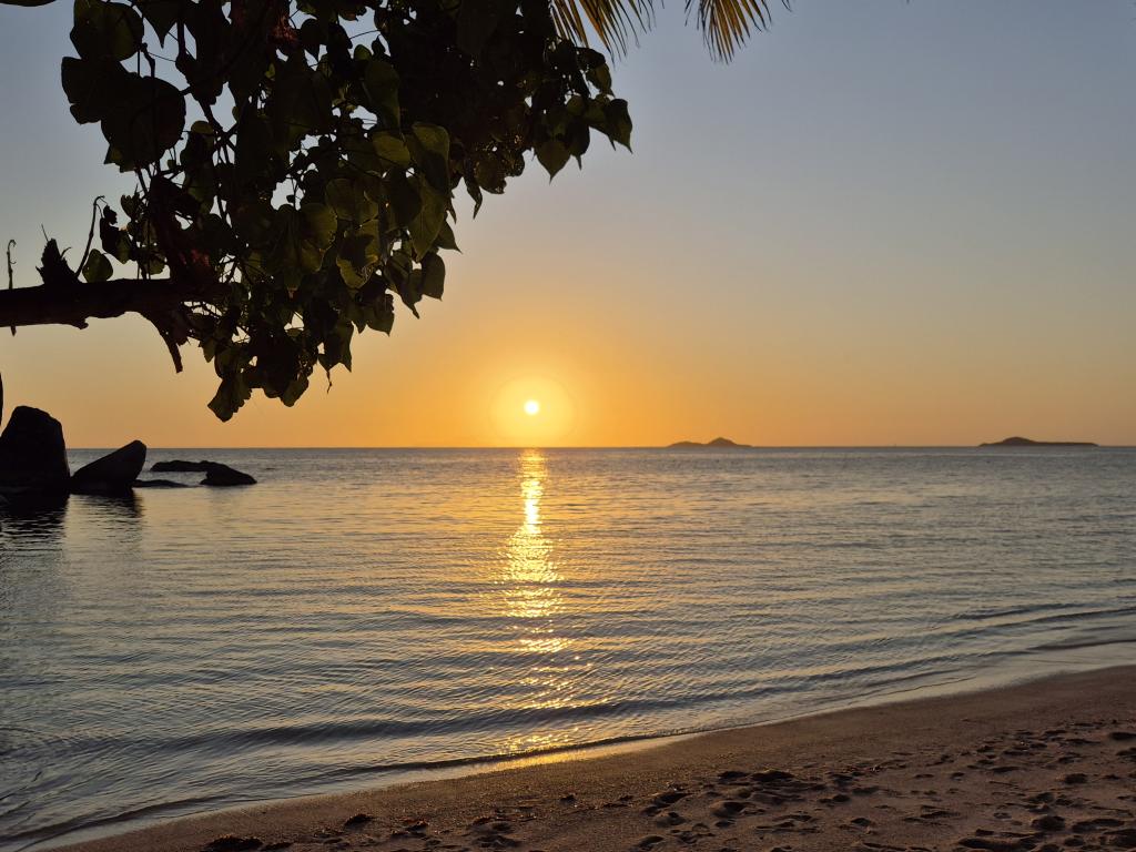 Sonnenuntergang auf Praslin