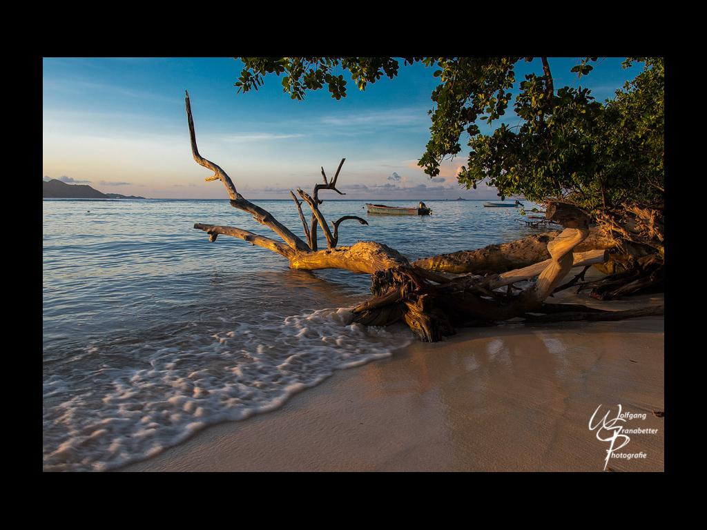 am Hotelstrand „Le Surmer“ – La Digue