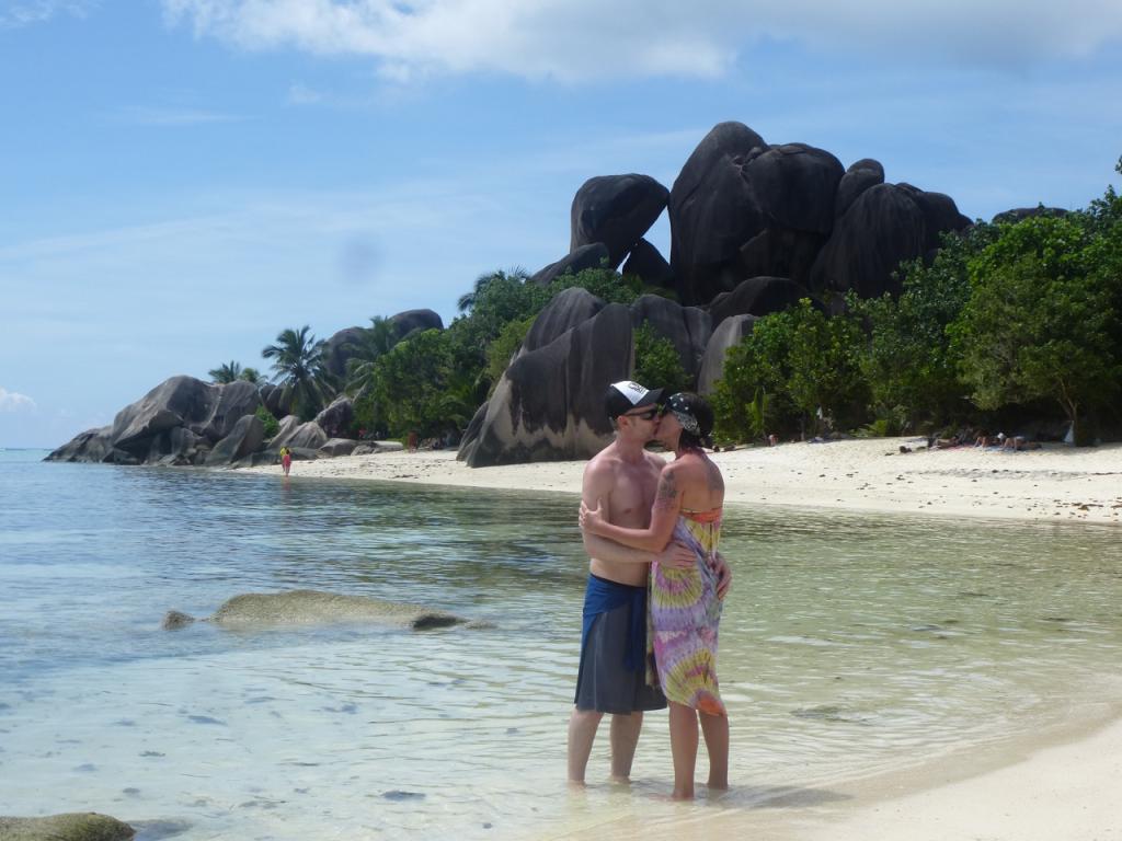 Just happy am Anse Source d’Argent/La  Digue