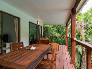 Chalet with pool view