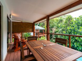 Chalet with pool view